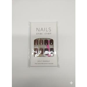 24pcs of Glittery Deep Purple Cat-eye Press-on Nails in Medium Square Shape + 1pc of Jelly Adhesive + 1 Buffer Stick, Suitable for Women's Daily Nail Decoration