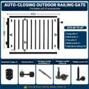 Deck Gate with Wheels, 32" x 48" Auto-Closing Outdoor Railing & Fence Gate