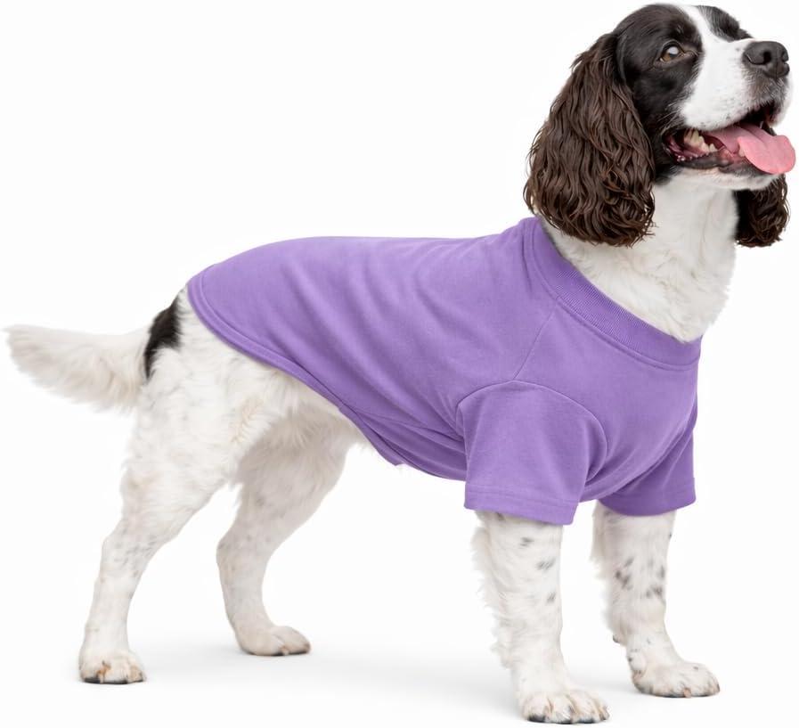 Lovelonglong Pet Clothing Dog Costumes Basic Blank T-Shirt Tee Shirts for Medium Dogs Violet XXL