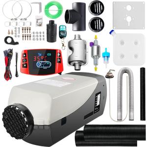 WAYSKA Diesel Air Heater 12V, 15L Tank, Diesel Heater 8KW, Muffler, Diesel Parking Heater with LCD Monitor & Remote Control for Trucks, Trailer, Boat and Motor-Home