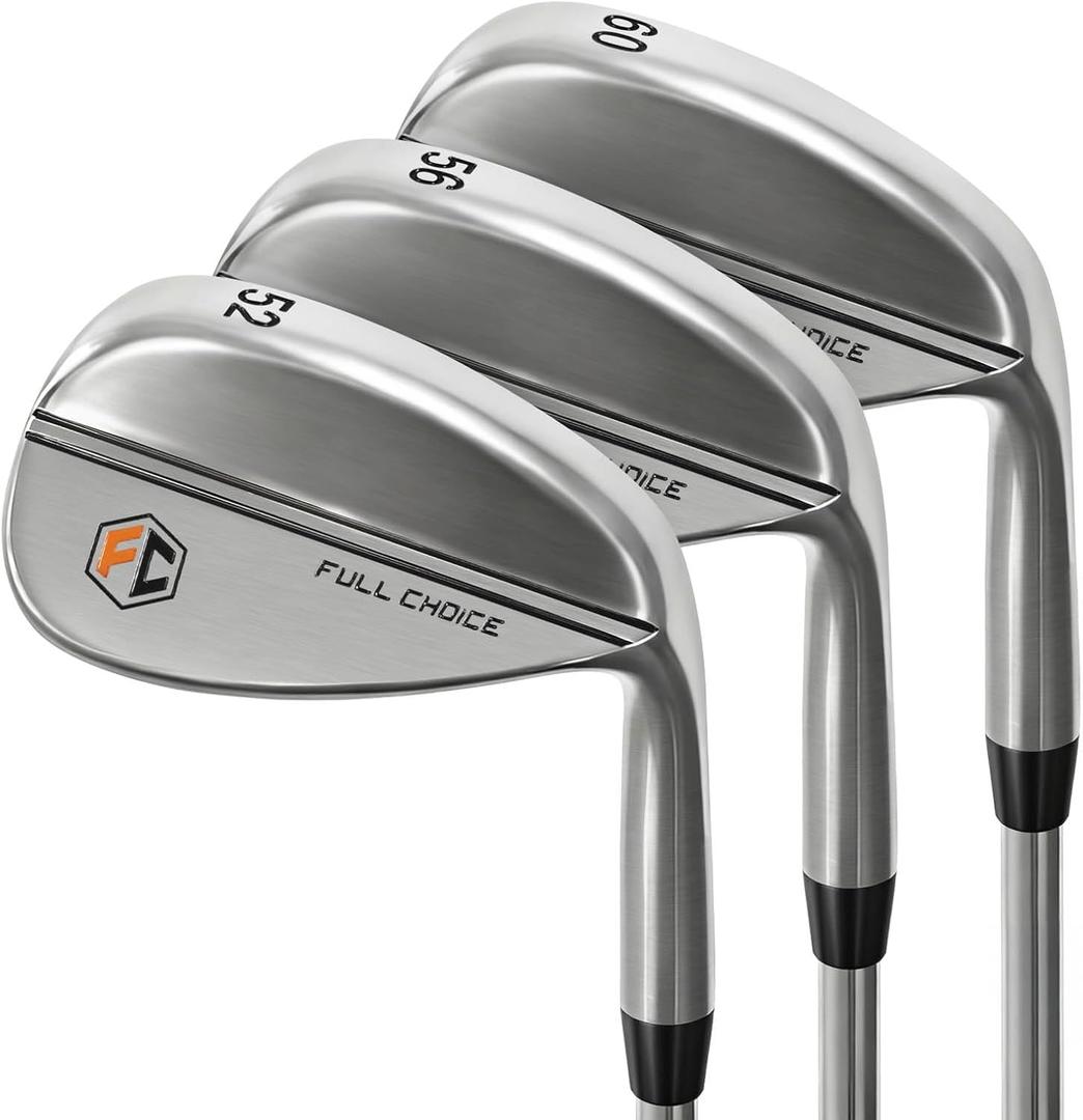 Golf Wedges, Degree Golf Sand Wedge, Gap Wdege, Lob Wedge Golf Clubs for Men Women Right Hand, Milled Face for More Spin and Control, Silver,52/56/60 Set
