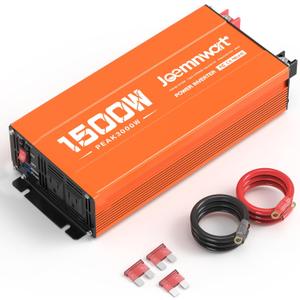 1500W Inverter 12V DC to 120V AC Converter with 2 AC Outlets, QC3.0/PD30W Fast Charging USB Ports, Car Power Inverter Adapter for Vehicles