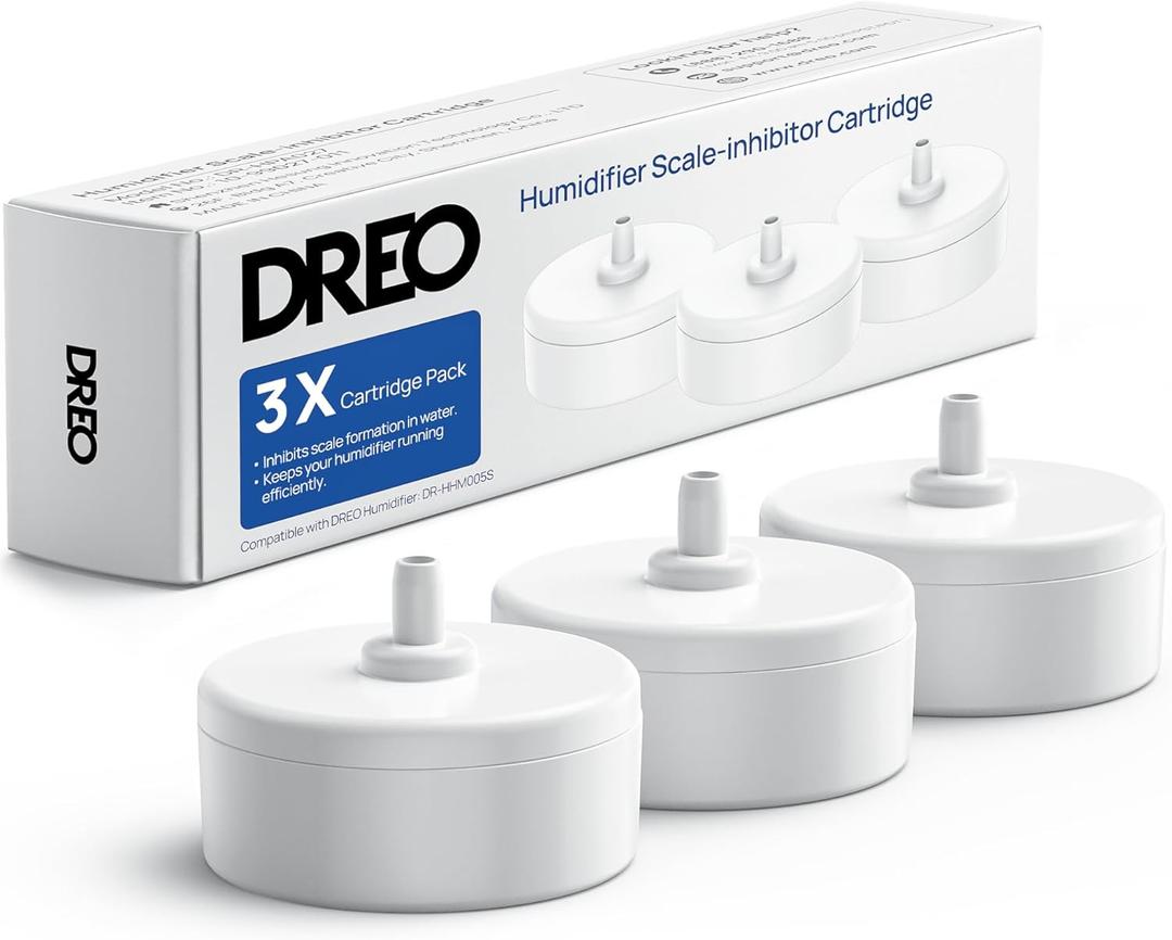 DREO Scale-Inhibitor Cartridge 3-Pack for Humidifiers HM735S, Prevent Mineral Build-up, Extend Humidifier Life, Safe Material