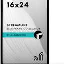 Americanflat 16x24 Poster Frame with Polished Plexiglass - Streamline Collection - Thin Border Picture Frame for Wall Display - Hanging Hardware Included - Black