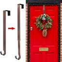 ZMCINER Wreath Hanger for Front Door, Adjustable Wreath Hanger from 15 to 25 Inches, 20 lbs Larger Door Upgrade Christmas Fall Wreaths Decorations Hook (Bronze)