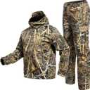 Quiet Hunting Clothes Suit Clothing Gear Camouflage Hoodie Jacket Pants (Medium)