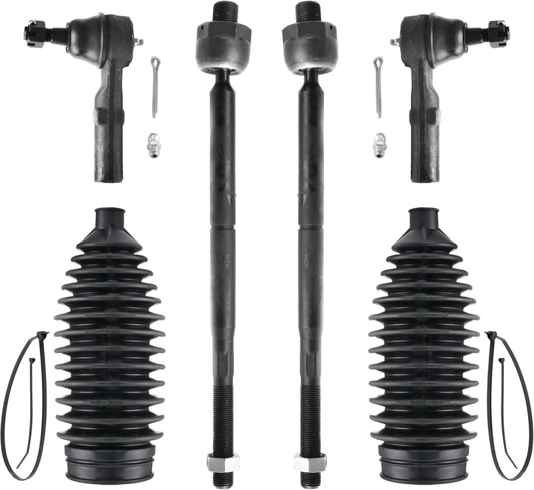 6pcs Front Steering Kit Tie Rod End Inner and Outer and Boots for RWD Chrysler 300 2005-2010 and RWD Dodge Challenger Charger Magnum 2005-2010