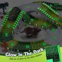 173 PCS Dinosaur Race Tracks for Kids Toys, Glow in The Dark Magic Toy Set with 360 Loop Ramp, 1 Dinosaur Car Track, 2 Realistic Dinosaurs, Flexible DIY Track Set, Gift for Boys Girls Age 3-9