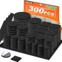 Felt Furniture Pads 300 Pieces, Furniture Pads for Hardwood Floors, Felt Pads for Chair Legs Furniture, Floor Protectors for Furniture Black
