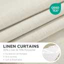 Joydeco Linen Curtains 84 Inch Length 2 Panels,Light Filtering Drapes 52 Inches Wide with Back Tab Rod Pockets (84" L x 52" W, Ivory on Linen)
