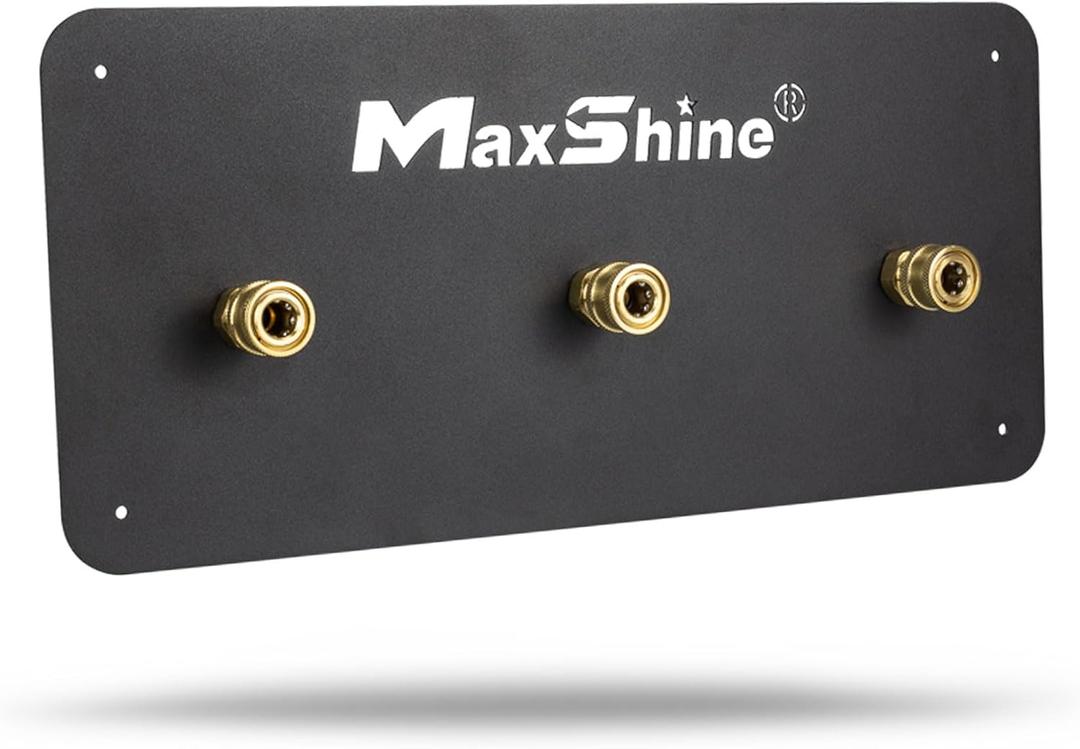 Maxshine 1/4" Universal Quick Connect Foam Cannon Holder (3 Cannons, Brand) – Wall-Mounted Organizer for Garage & Mobile Detailing