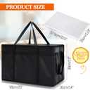 Maxcheck 4 Pcs XXXL Insulated Food Delivery Bags with Removable Hard Bottom Foldable and Reusable Grocery Tote Bag for Cold/Hot Food Commercial Pizza Catering Bag for Shopping Travel, 23 x 14 x 15 inches
