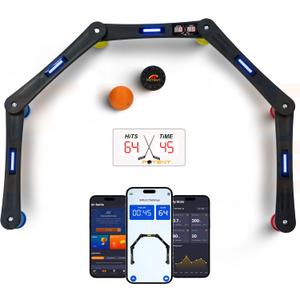 Potent Digital Stickhandling Trainer 2.0 with AppEnabled Training, Builtin Scoreboard & Countdown Timer  Practice Puck Control & Reaction Times, Portable On & Off Ice Hockey Training Aid