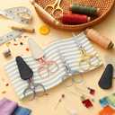 Lanties 12 Pcs Small Sewing Scissors Sharp Embroidery Vintage Crochet Scissors Set with Leather Covers 5 Inch Stainless Steel Sharp Blade Shear for Sewing Crafting DIY & Artwork Threading Tool