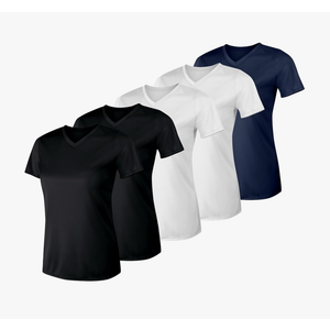 Hanes Women's Cooldri Short Sleeve Performance V-Neck T-Shirt (3 Pack), M