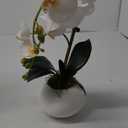Forlaoers Tall 17" White Real Touch Orchid Artificial Flowers with Vase Fake Orchids Silk Floral for Home Decor Indoor Bathroom Decoration Potted Office Table Centerpieces Arrangements