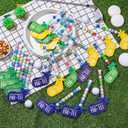 VioraWhite 24 Set Golf Party Favor Bulk Golf Birthday Party Decoration Set Includes Gumball Candy Tubes with Mini Hats and Stickers Clear Plastic Tubes Sport Goodie Bag Gift(Blue,Green,Yellow)