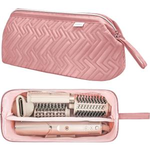 Leudes Hair Tools Travel Bag for Shark Flexstyle Carrying Case Portable Shark Hair Air Wrap Dryer Case Waterproof Dustproof Flat Curling Iron Travel Organizer (Dark Pink) (467.17 Cubic Inches)