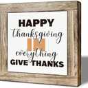 Fall Decor Sign Happy Thanksgiving In Everything Give Thanks Autumn Wooden Sign For Home Thanksgiving Decorations Farmhouse Style Table Top Decor Ideas For Shelves Tables 5.9x5.9 Inch
