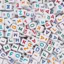 10MM 400PCS Colorful Letter Beads with Holes Acrylic Cube Assorted Alphabet Colorful Opaque Square Loose Spacer Bead Bulk for Jewelry Making Bracelet Necklace Earrings DIY Crafts Supplies