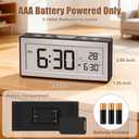ALANAS Battery Operated Alarm Clock, Portable Digital Clock with Large Display, Snooze, Temperature & Date, Auto-Dim Night Light for Easy Reading, Ideal for Seniors, Kids, Bedroom, Travel, Nightstand