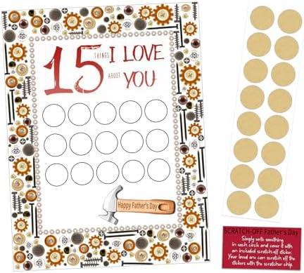 JoyJive Father's Day 15 Things I Love About You Scratch Off Cards, Father's Day Advent Calendar Personalized Gift for Him, Husband, Brother, Son, Grandad 4 Pack