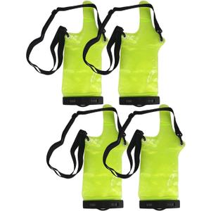 4Pcs Universal Two Way Radio Waterproof Case Bag Portable Walkie Talkie Rainproof Pouch with Adjustable Strap Compatible for Motorola Kenwood Midland UV-3R UV-5R PX-888 Walkie Talkie Radio (Green)