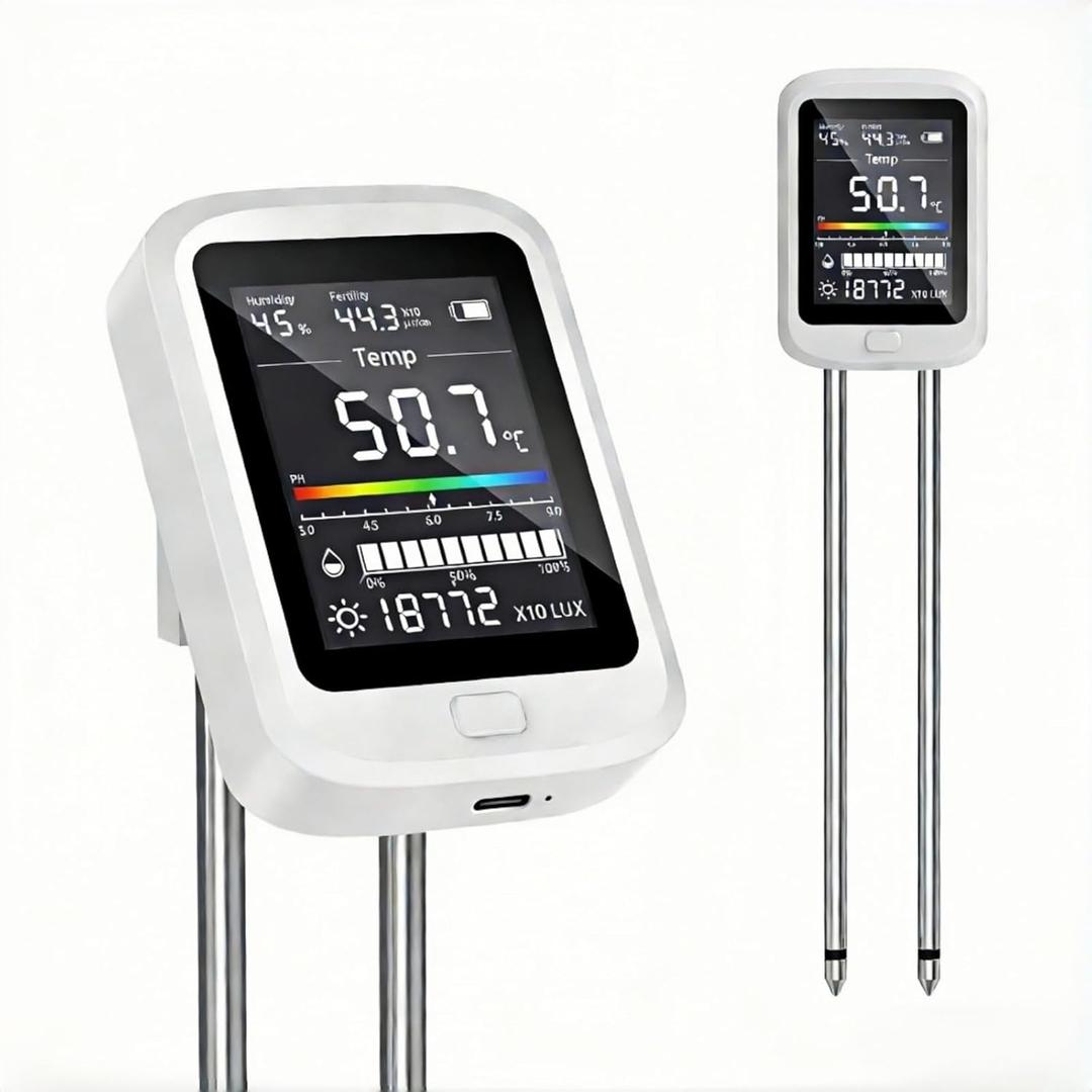 Soil Moisture and pH Meter Set, Ideal for Small Houses and red Areas, Portable pH Soil Tester for Garden Soil, Measures Soil Moisture and Nutrient Levels.