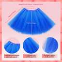 5Pcs/Set Women Tutu Costume Accessories Set 4 Layered Tulle Tutu Skirt Bow Headband Sets for Women Party Supplies (Dark Blue)