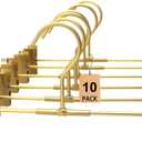 11.8" Gold Matt Aluminium Metal Bottom Clips Pants Trousers Clothes Hangers,10 Pack Heavy Duty Space Saving Durable Adjustable Clips Legging Organizer,Toddler Infant Hangers Shirts Newborn