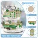 11 Pcs Hello Winter Green Tiered Tray Decor, Snowman Hat Cutting Board Farmhouse Wood Decorations Set, Snowflake Christmas Tree Rustic Wooden Decorative Signs for Home Table Shelf