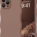 Magnetic for iPhone 16 Pro Case, [Full Camera Protection][Compatible with MagSafe] Cute Wave Frame Silicone Shockproof Protective Phone Case for iPhone 16 Pro 6.3", Brown