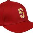 Jayden Daniels Burgundy 5# Embroidered Baseball Cap Flat Brim Hat with Stitching for Sports Outdoor - Unisex (Red)