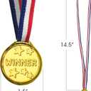 3 x ArtCreativity Gold Medals for Awards, Set of 12 Metal Medal with Neck Ribbons, Olympic Style Winner Award for Sports, Tournaments for Kids and Adults, Competitions, Prizes, Birthday Party Favors