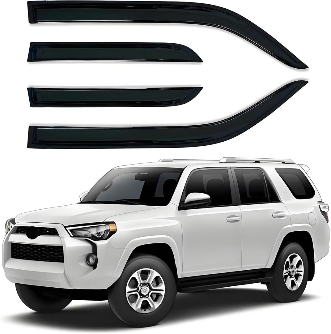 Rain Guards Window Visors 4 Piece Set for Toyota 4Runner 2010-2024 Window Deflectors, Wind Deflector Sun Guard, Out-Channel Vent Shades (for 4Runner 10-24 4-Piece)