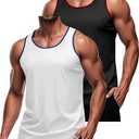 TRFIC Men's 2 Pack Quick Dry Workout Tank Top Gym Muscle Tee Fitness Bodybuilding Sleeveless T Shirt Size XL