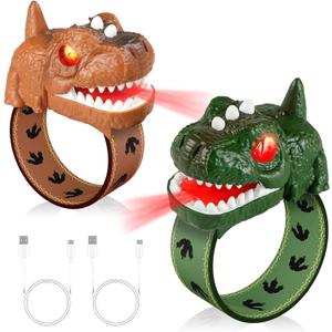 cxjoigxi Dinosaur Walkie Talkies for Kids, Dinosaur Toys, Rechargeable Wrist Walkie Talkie with Flashlight, Outdoor Adventure Camping Gear, T-Rex Dino Toy Birthday Gifts for Boys Girls 3-12 Years Old