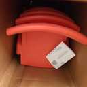Flash Furniture 48x24 in Plastic Activity Table with 6 Chairs, Red, 24"W x 48"D x 14.50" - 23.75"H