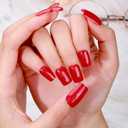 2 x TailaiMei Semi Cured Gel Nail Strips - 20 Pcs Gel Nail Stickers, UV Light Required | Real Polish Salon Quality & Easy to Use (Pearlescent Red341)