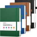 Graph Paper Notebook 4 Pack, 160 Pages, A5 Medium Size (5.7" x 8.3"), 100gsm Thick Grid Paper, Hardcover Leather Grid Notebook Journal for Writing, Graph Notebook for Work, School, Math, Engineering