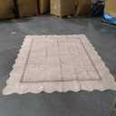 GarveeHome Scalloped Washable Rug 8x10 Rugs for Living Room Modern Bedroom Rug Large Area Rug Non Slip Throw Rugs Soft Low Pile Stain Resistant Carpet for Nursery Classroom Dining Room 8'x10' Beige