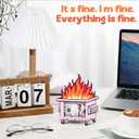 2 x Yerliker Mini Dumpster Emotional Fire Support Positive Picture Frame Gifts Employee Valentines Appreciation Gifts Desk Accessories for Teacher Women Men Office Decor Coworkers(Pink)