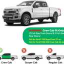 in-Channel Rain Guards for 2017-2022 F250 F350 F450 F550 Super Duty Crew Cab, Window Visor Shields Vent Deflector Shade Wind Dark Smoke 2018 2019 2020 2021, Tape-On Inside-Mount, 4PCS