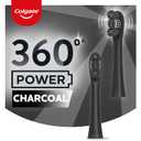 Colgate 360 Power Charcoal Replacement Toothbrush Heads, Works with Any 360 Battery Powered Electric Toothbrush, Features Soft Bristles and a Rubber Polisher on Each Replacement Head, 2 Pack