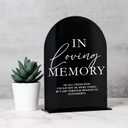 Acrylic Wedding Memory Sign with Stand- 5"x7" Black Arched Acrylic Wedding Sign and Base,1/8" Thick | Modern Calligraphy TableTop Signs for Reception & Event Party Table
