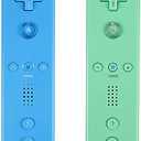 Yosikr Controller for Wii, Remote Controller for Wii with Silicone Case and Wrist Strap Compatible for Wii/Wii U (2 Pack, Green and Green)