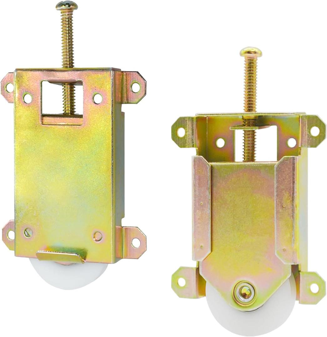 Sliding Mirror Closet Door Rollers Replacement Hardware Fits Contractors Part #W8020C or Hard 1775 Wardrobe Doors Wheels, 1-1/2" Durable POM Concaved Ball Bearing Wheel, 2 Pack