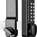 Keyless Gate Locks for Outdoor Fence, Mechanical Keypad Lock, Smart Lock for Outdoor Gate, Patio, Garage, Backyard, Bidirectional Install, Weatherproof Zinc Alloy (Black)