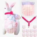 Disposable Rabbit Diapers,Small Pee Pads,with Rabbit Suspenders for Diapers Female,Squirrel Diapers,for Bunny Guinea Pig Kitten Hedgehog Sindoor and Outdoor Activities.(10PCS) (Pink Plaid, M)