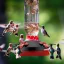 Geelin 3 Pack Hummingbird Feeder Replacement Parts, Metal Top Cover with 4 Perches & 4 Flower Ports, Includes 3 Cleaning Brushes, No Feeder Bottom Base Included(Black)